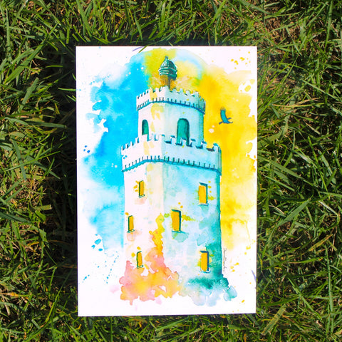 Carter Tower watercolor print