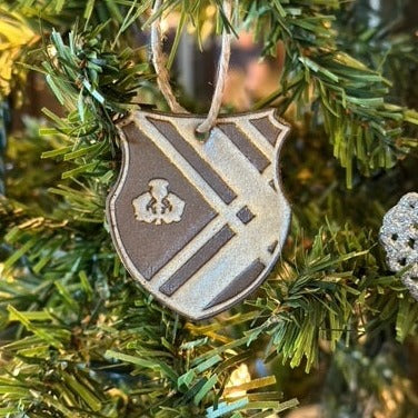 Forman Pottery Tartan Shield Ornament
