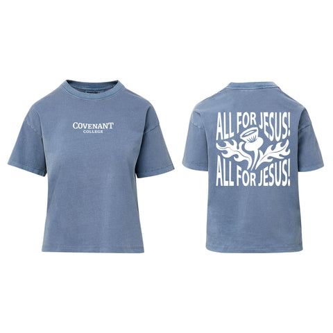 Women's All For Jesus Tee - Oxford Blue