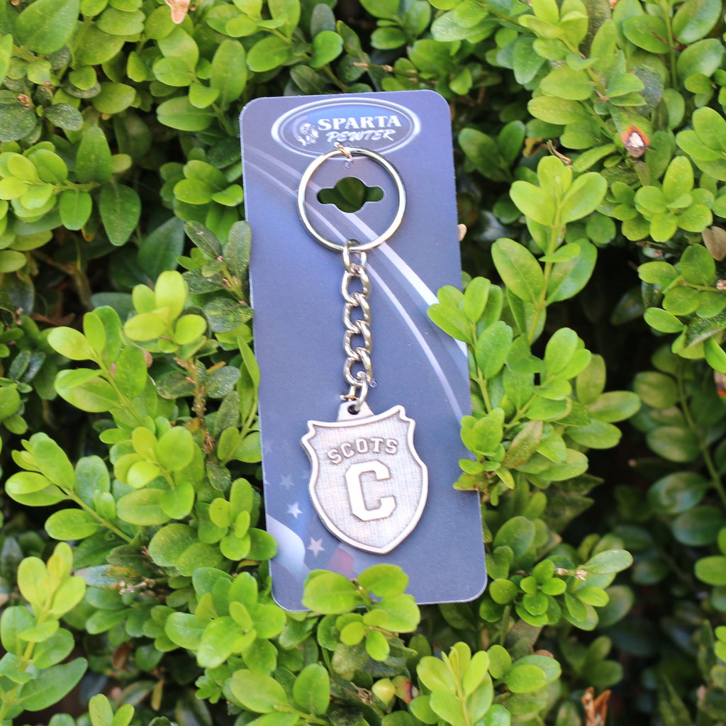 Scots Shield Pewter Keychain