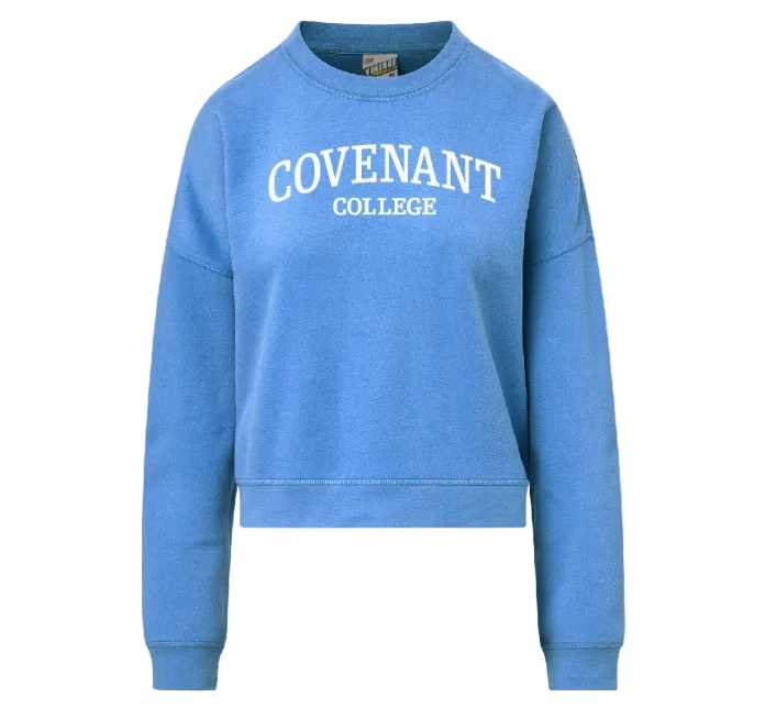 Women's Vintage Iris Blue Crewneck