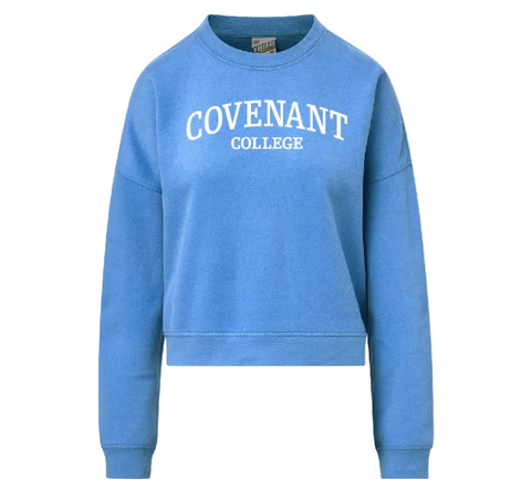 Women's Vintage Iris Blue Crewneck