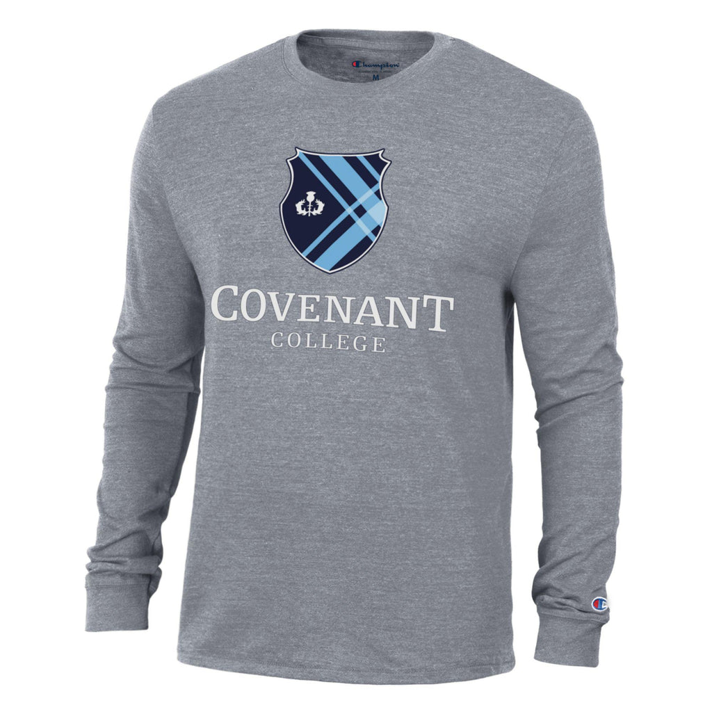 Champion LS Logo Tri-blend Tee - Grey