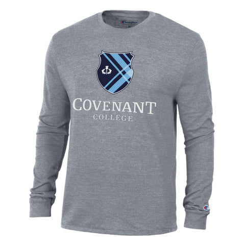 Champion LS Logo Tri-blend Tee - Grey