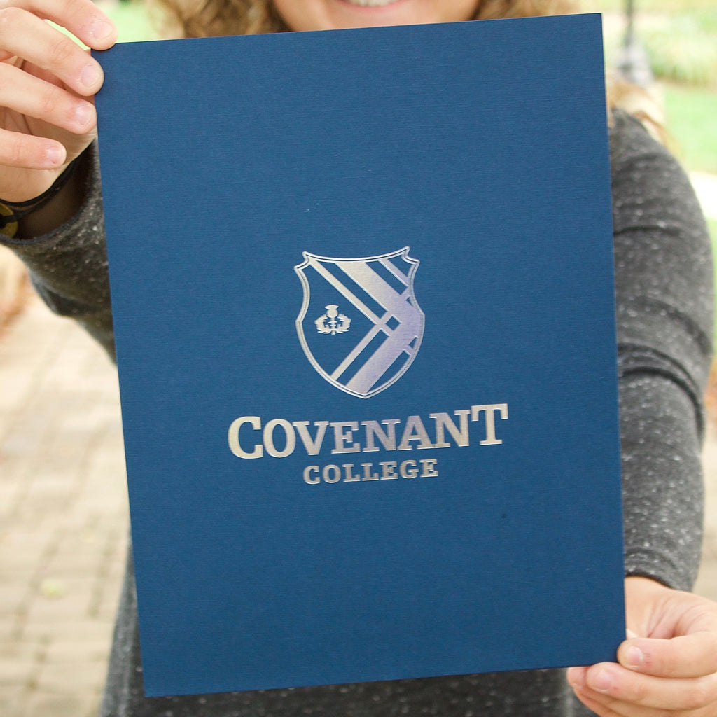 Covenant College Blue Matte 2 Pocket Folder